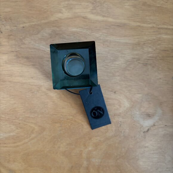 NWT! BYON Design Candle Holder Ruby in Blue Green Glass - Picture 5 of 6